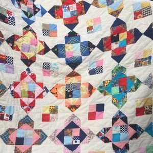 Quilt Vintage patchwork 83x70 Green & multi patch